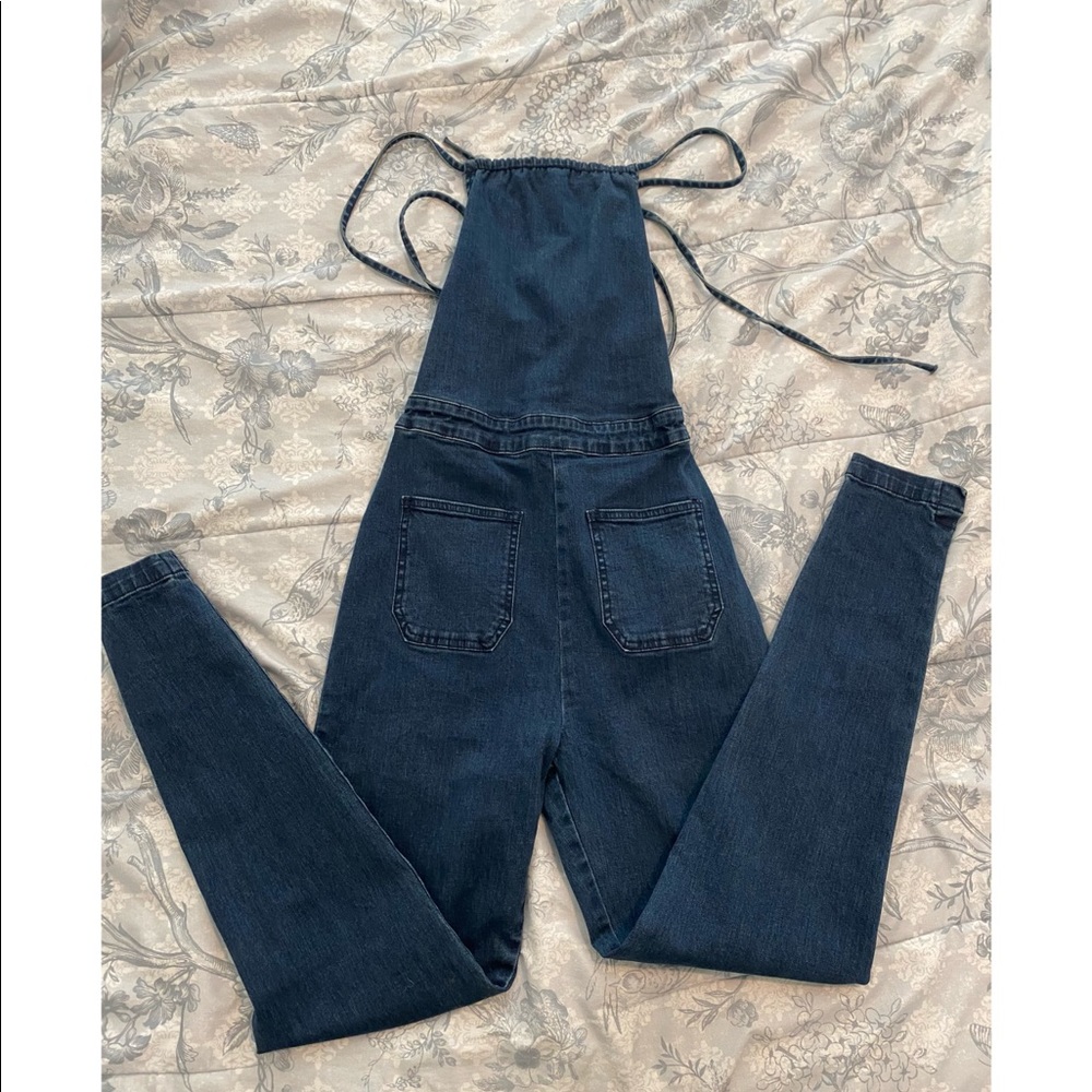 Blue Jean Overall Pants w/ Cross Back